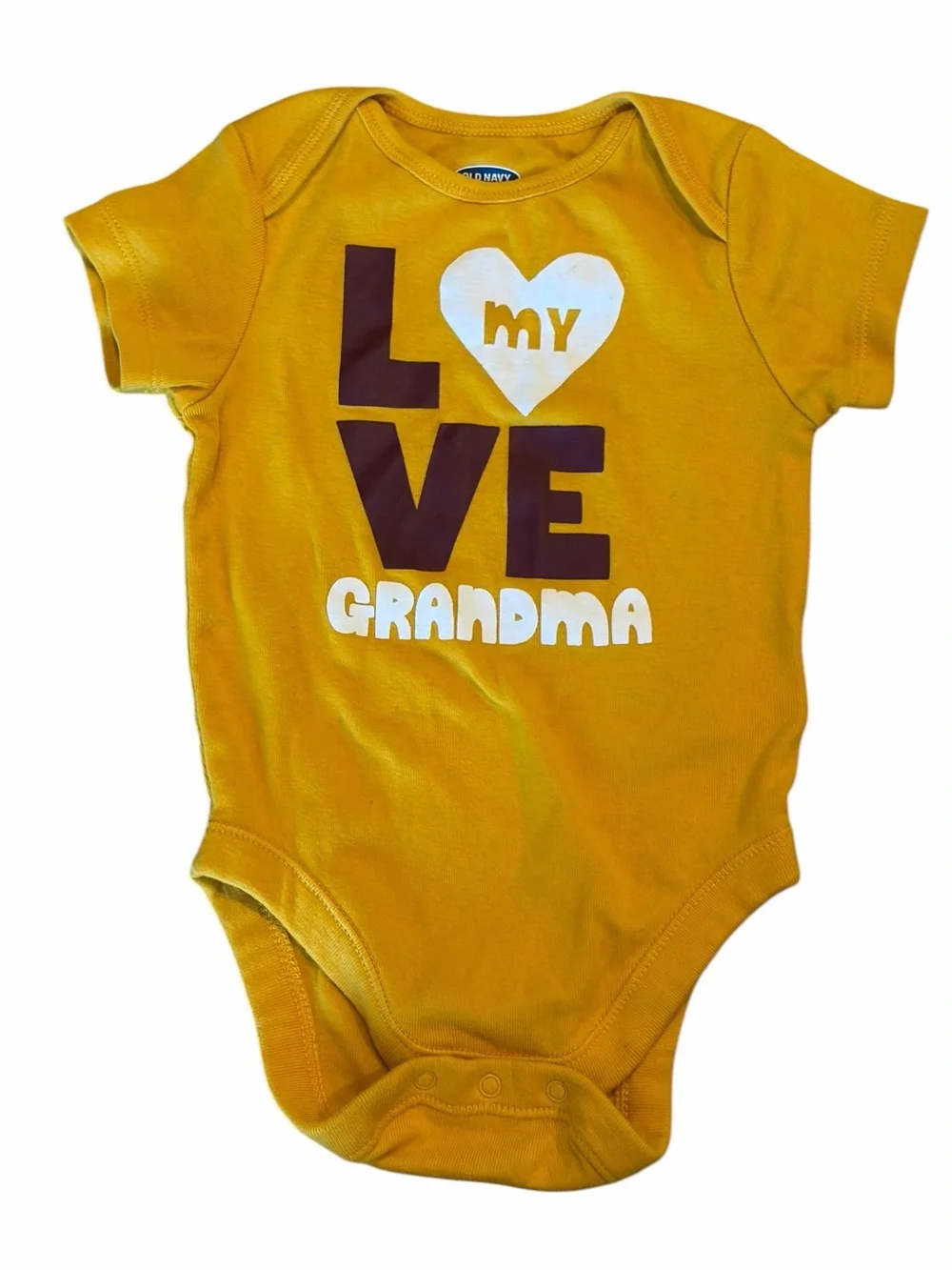 Old Navy “Love My Grandma” Baby Bodysuit Size 6–12M